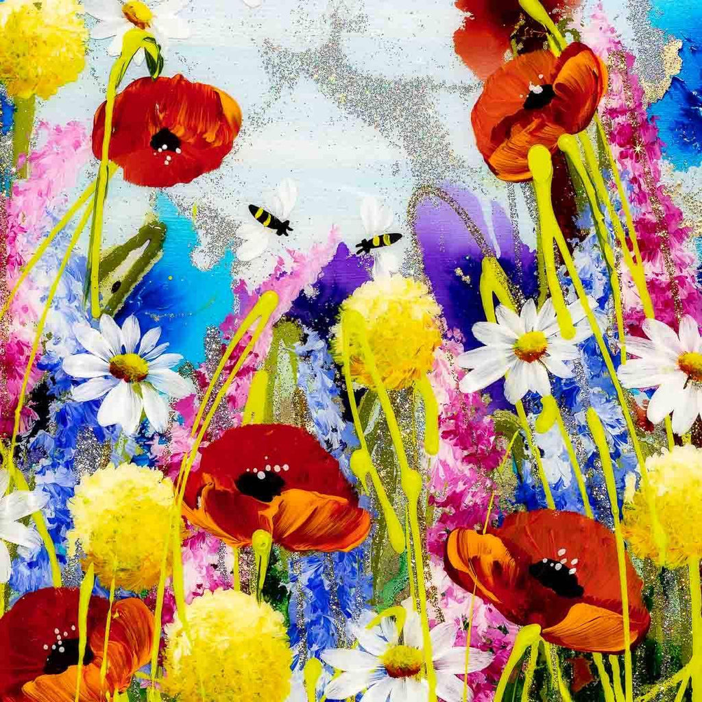 Busy Bees III - Original - SOLD by artist Rozanne Bell - Wyecliffe Galleries