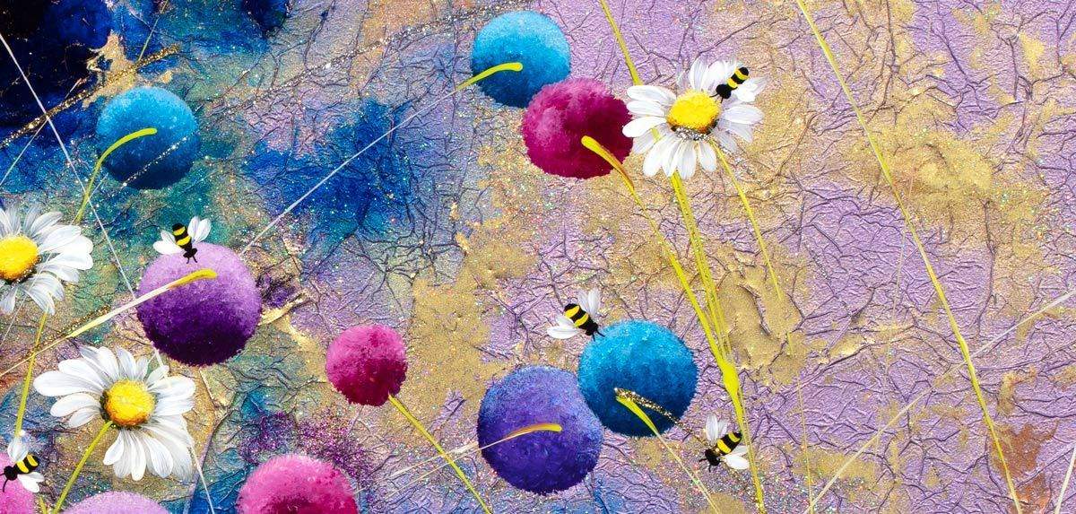 Busy Bees - Original - SOLD by artist Rozanne Bell - Wyecliffe Galleries