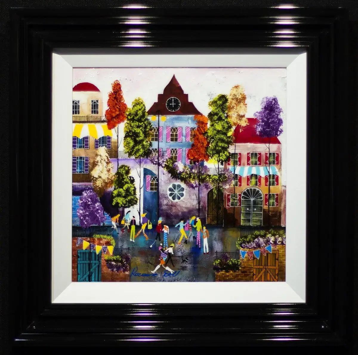 Busy Street - SOLD by artist Rozanne Bell - Wyecliffe Galleries