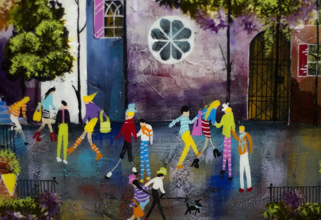 Busy Street - SOLD by artist Rozanne Bell - Wyecliffe Galleries