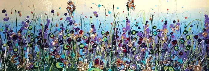 Butterflies in Bloom - SOLD by artist Rozanne Bell - Wyecliffe Galleries