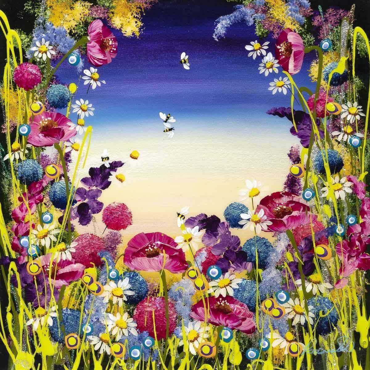 Buzzing Around - Original - SOLD by artist Rozanne Bell - Wyecliffe Galleries