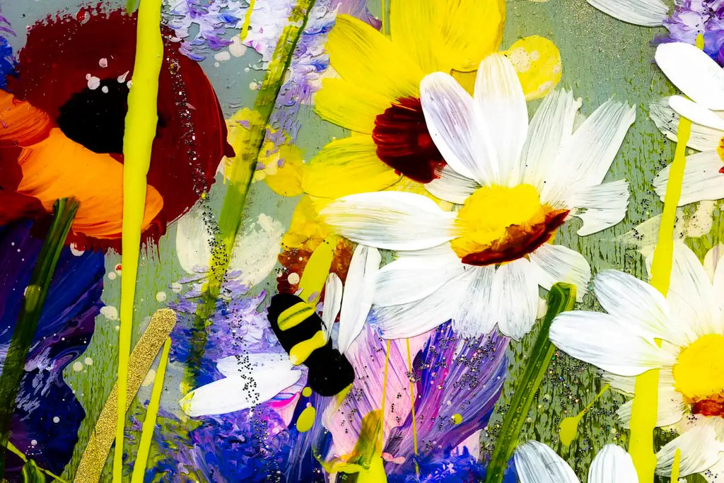 Buzzing Bee's - Original - SOLD by artist Rozanne Bell - Wyecliffe Galleries