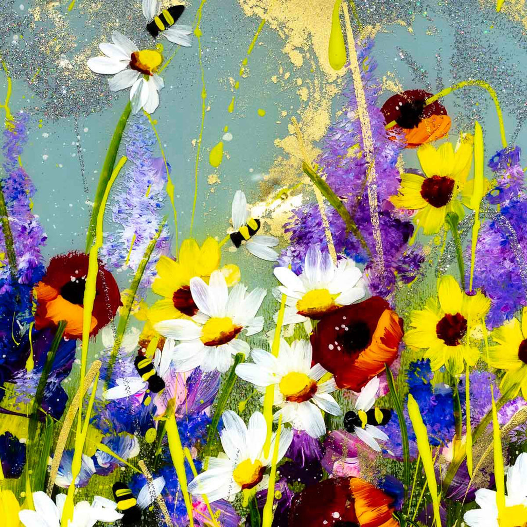 Buzzing Bee's - Original - SOLD by artist Rozanne Bell - Wyecliffe Galleries