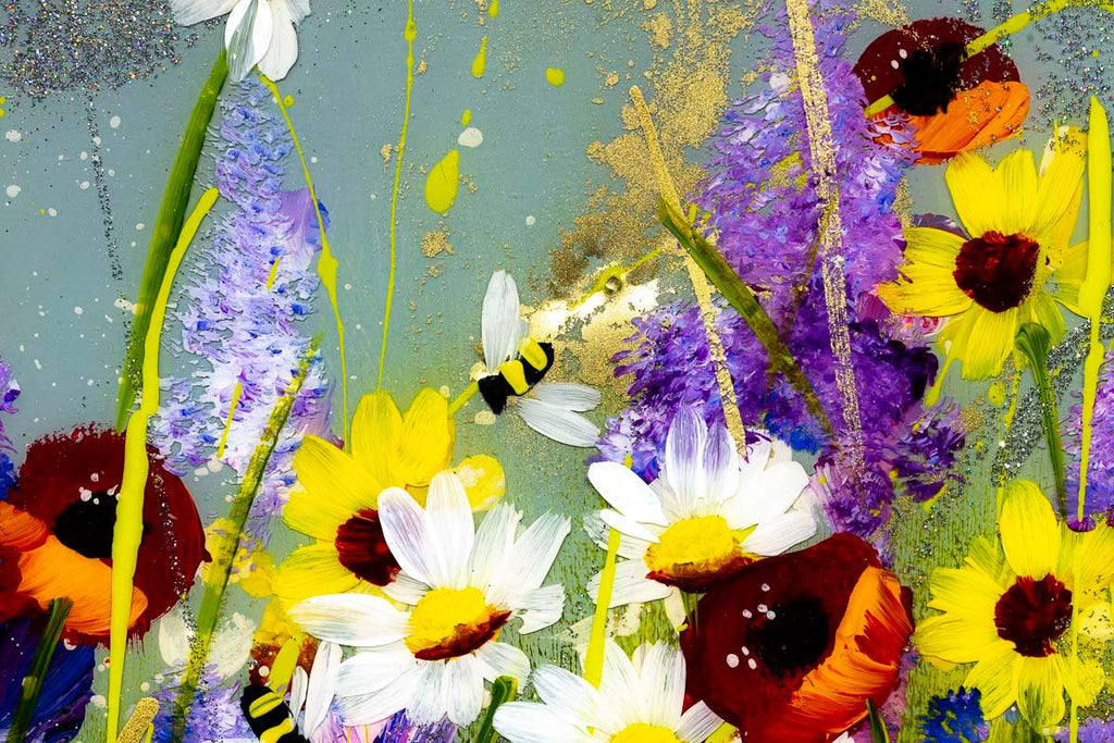 Buzzing Bee's - Original - SOLD by artist Rozanne Bell - Wyecliffe Galleries
