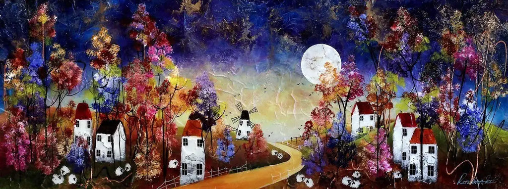 By Pale Moonlight - Original - SOLD by artist Rozanne Bell - Wyecliffe Galleries