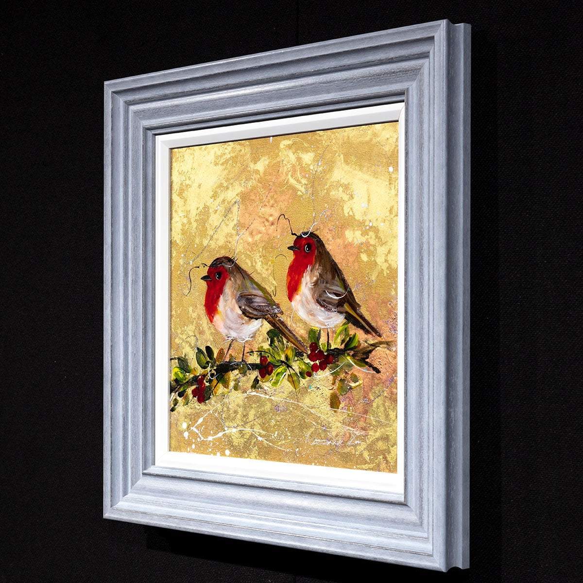 Cardinal Couple Rozanne Bell Framed