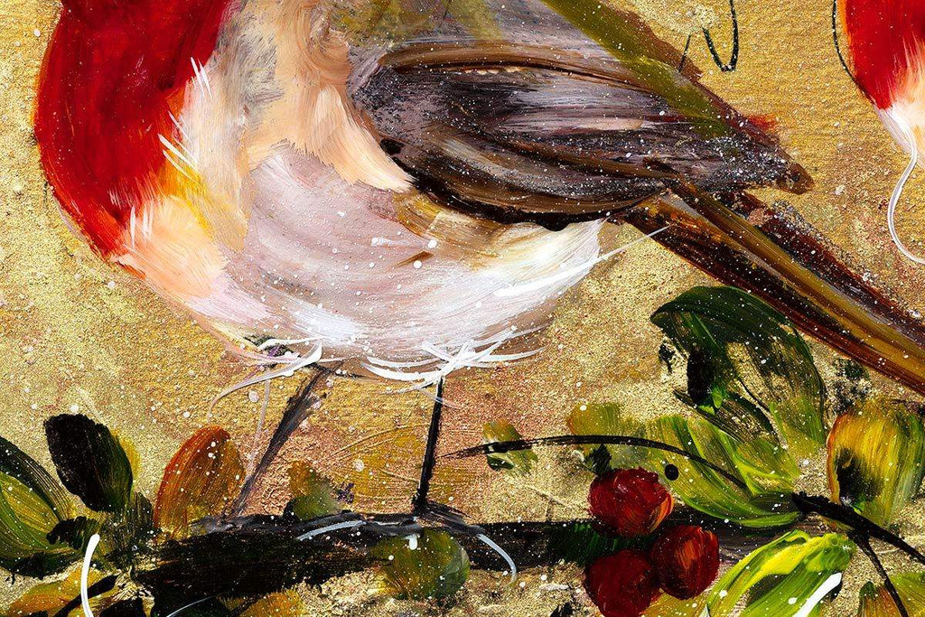 Cardinal Couple - Original - SOLD by artist Rozanne Bell - Wyecliffe Galleries