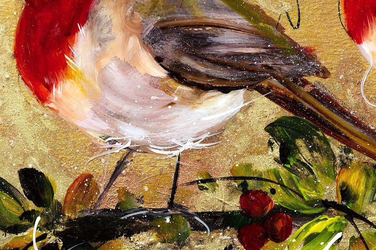 Cardinal Couple - Original - SOLD by artist Rozanne Bell - Wyecliffe Galleries