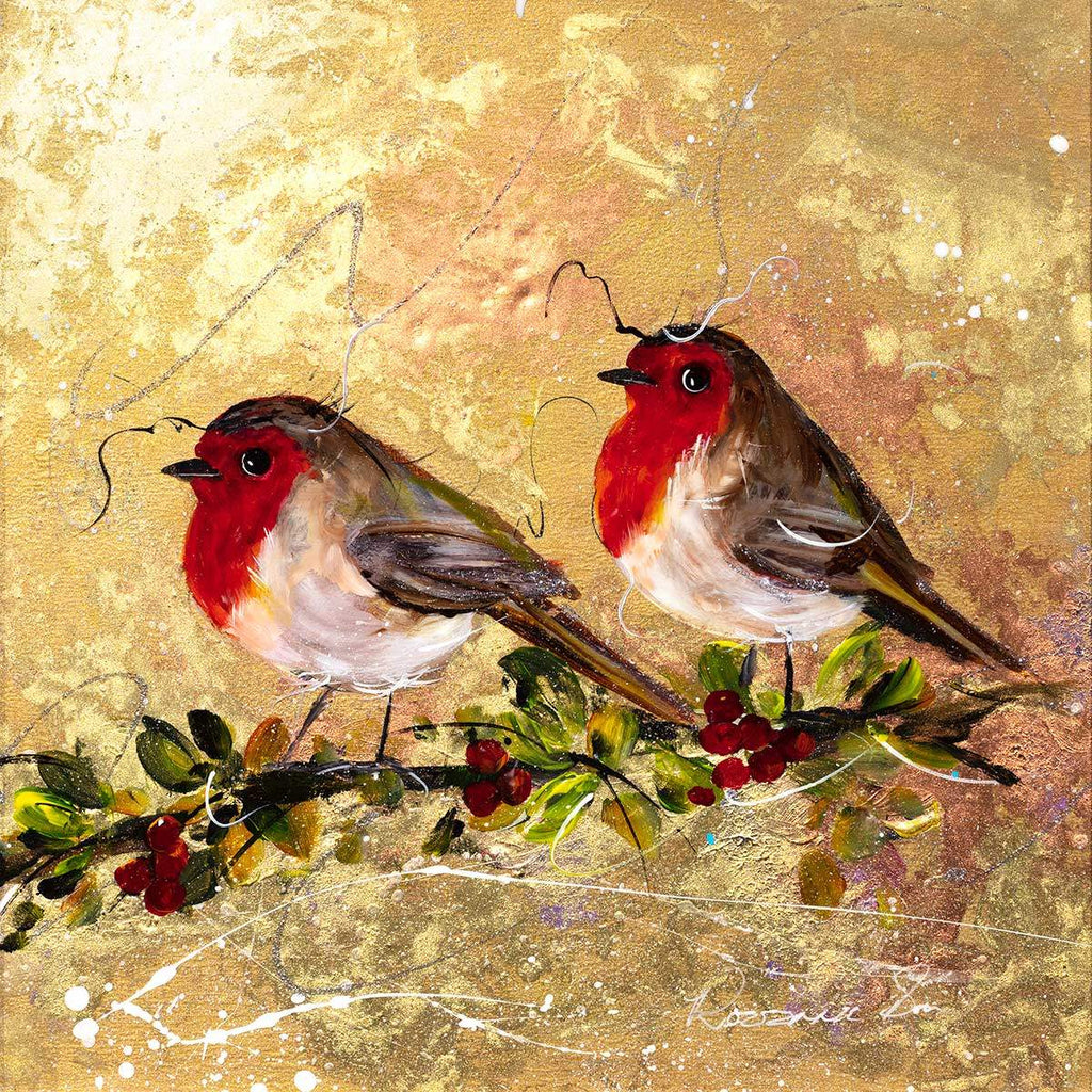 Cardinal Couple - Original - SOLD by artist Rozanne Bell - Wyecliffe Galleries