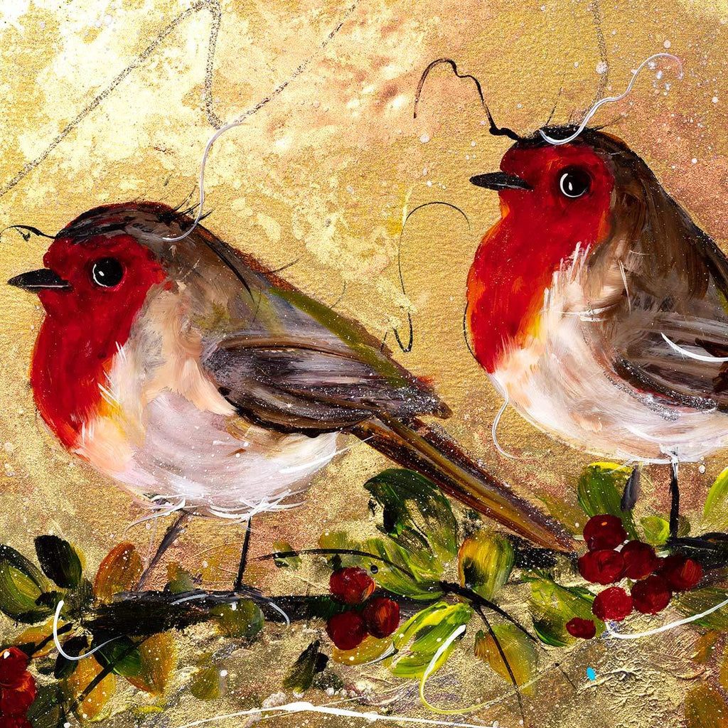 Cardinal Couple - Original - SOLD by artist Rozanne Bell - Wyecliffe Galleries