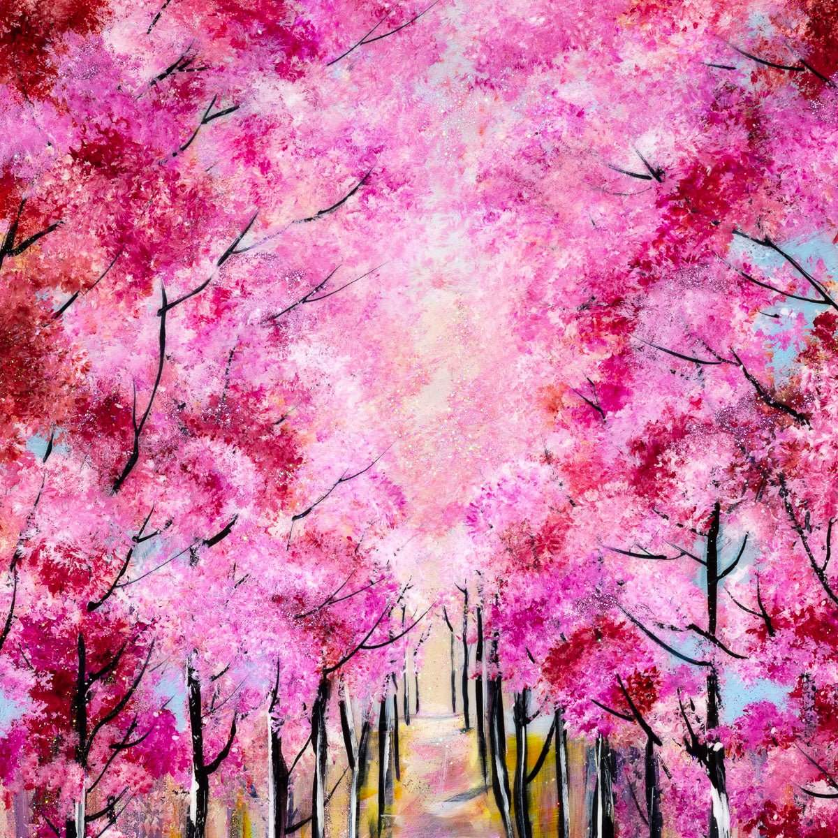 Cherry Blossom Walks - Original - SOLD by artist Rozanne Bell - Wyecliffe Galleries