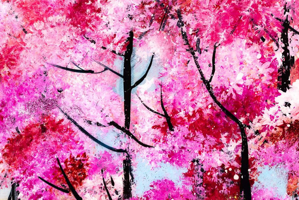 Cherry Blossom Walks - Original - SOLD by artist Rozanne Bell - Wyecliffe Galleries