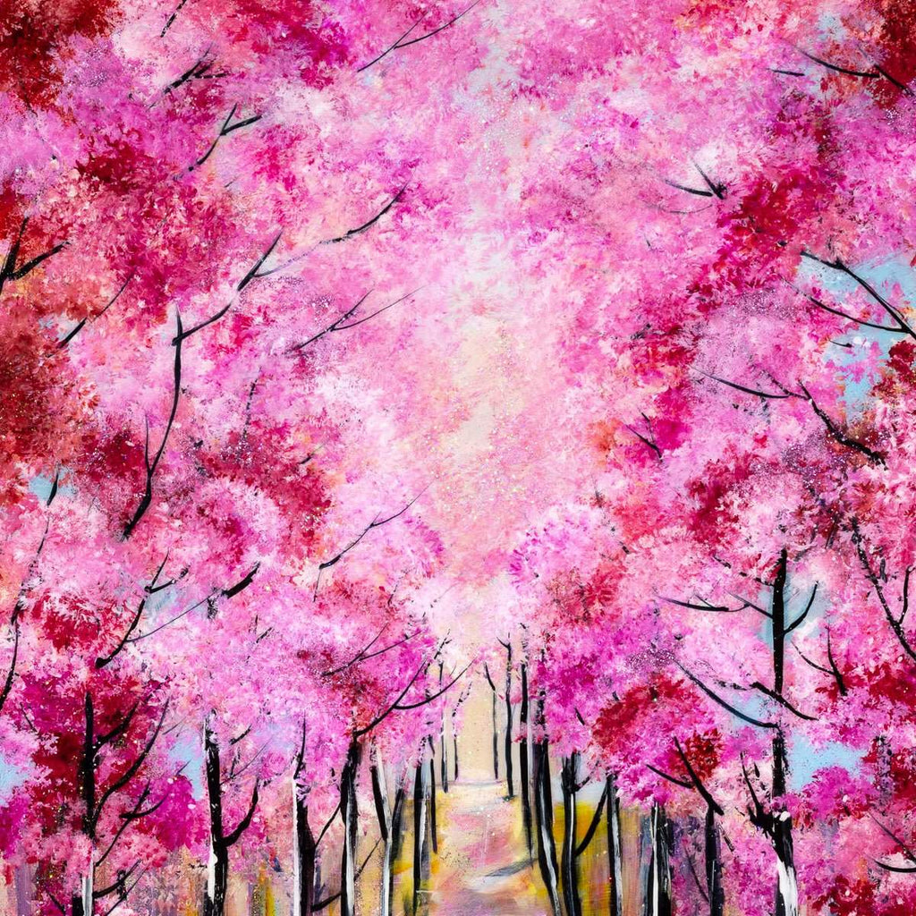 Cherry Blossom Walks - Original - SOLD by artist Rozanne Bell - Wyecliffe Galleries