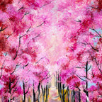 Cherry Blossom Walks - Original - SOLD by artist Rozanne Bell - Wyecliffe Galleries