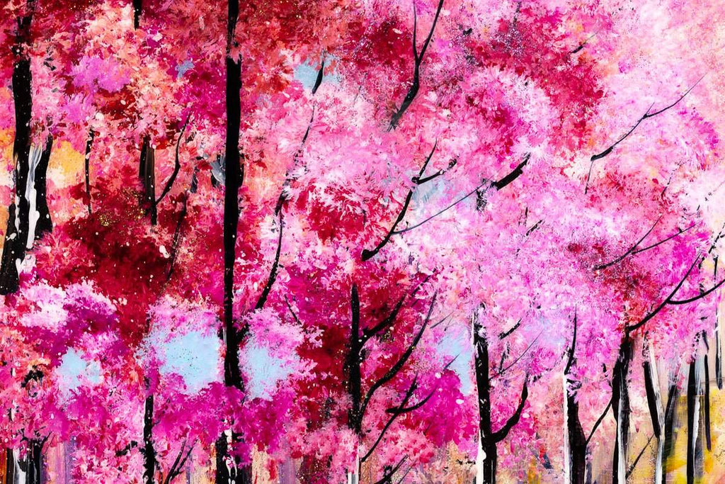 Cherry Blossom Walks - Original - SOLD by artist Rozanne Bell - Wyecliffe Galleries