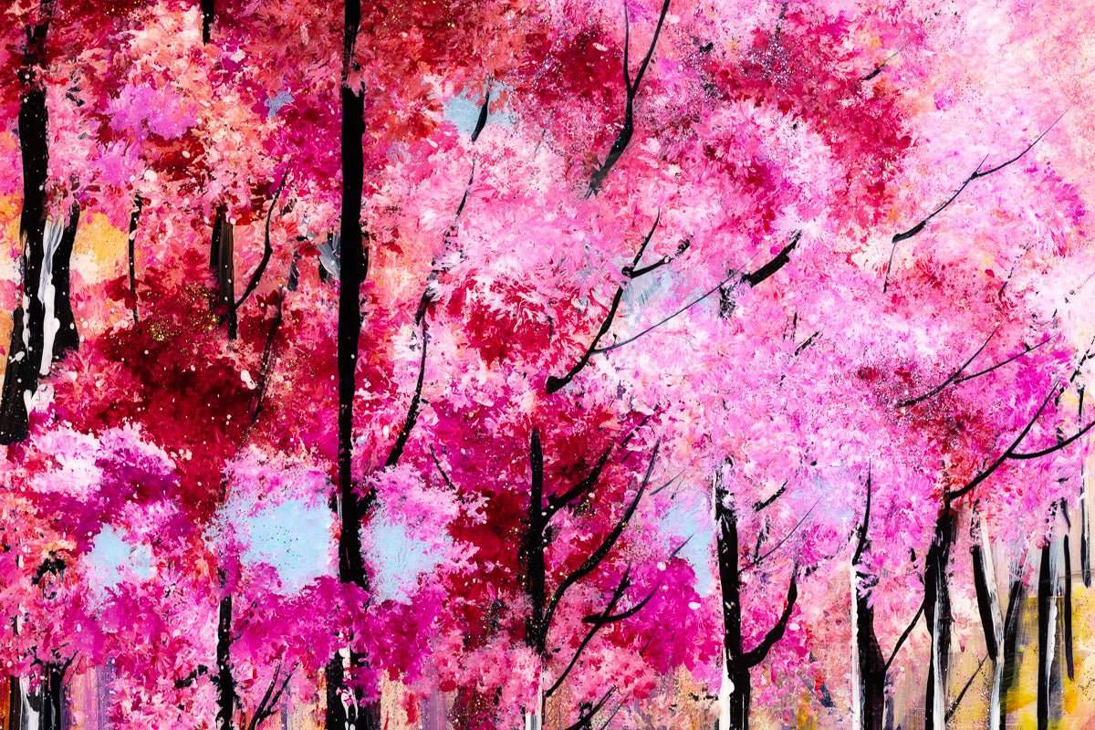 Cherry Blossom Walks - Original - SOLD by artist Rozanne Bell - Wyecliffe Galleries
