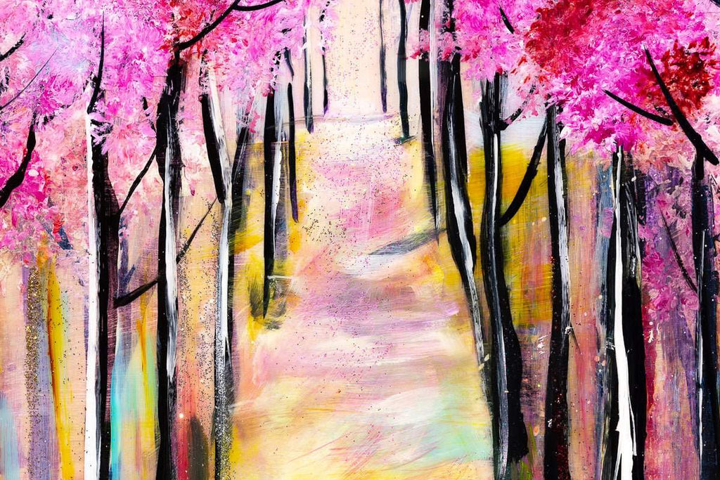 Cherry Blossom Walks - Original - SOLD by artist Rozanne Bell - Wyecliffe Galleries