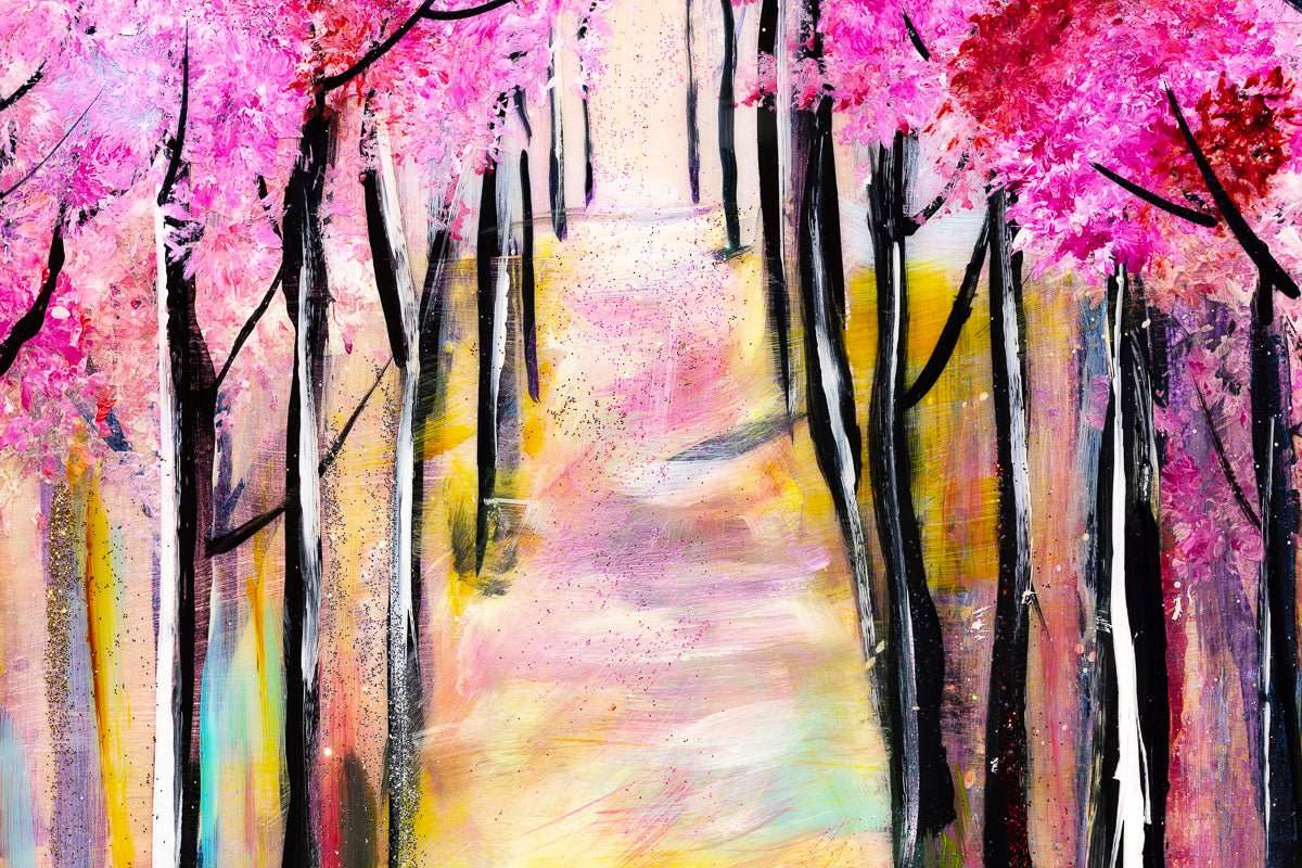 Cherry Blossom Walks - Original - SOLD by artist Rozanne Bell - Wyecliffe Galleries