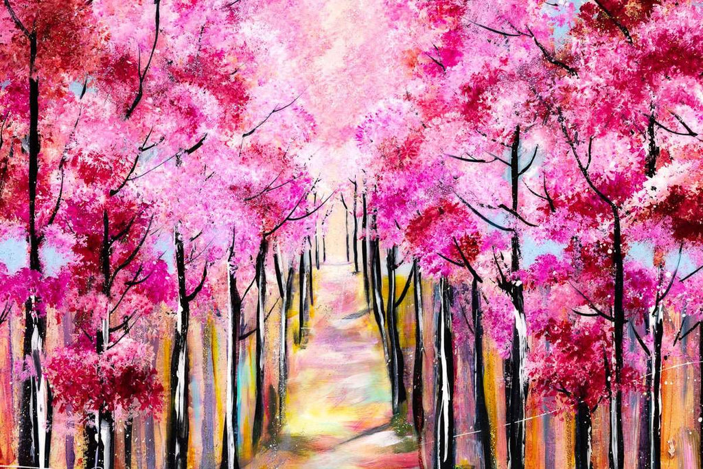 Cherry Blossom Walks - Original - SOLD by artist Rozanne Bell - Wyecliffe Galleries