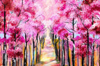Cherry Blossom Walks - Original - SOLD by artist Rozanne Bell - Wyecliffe Galleries