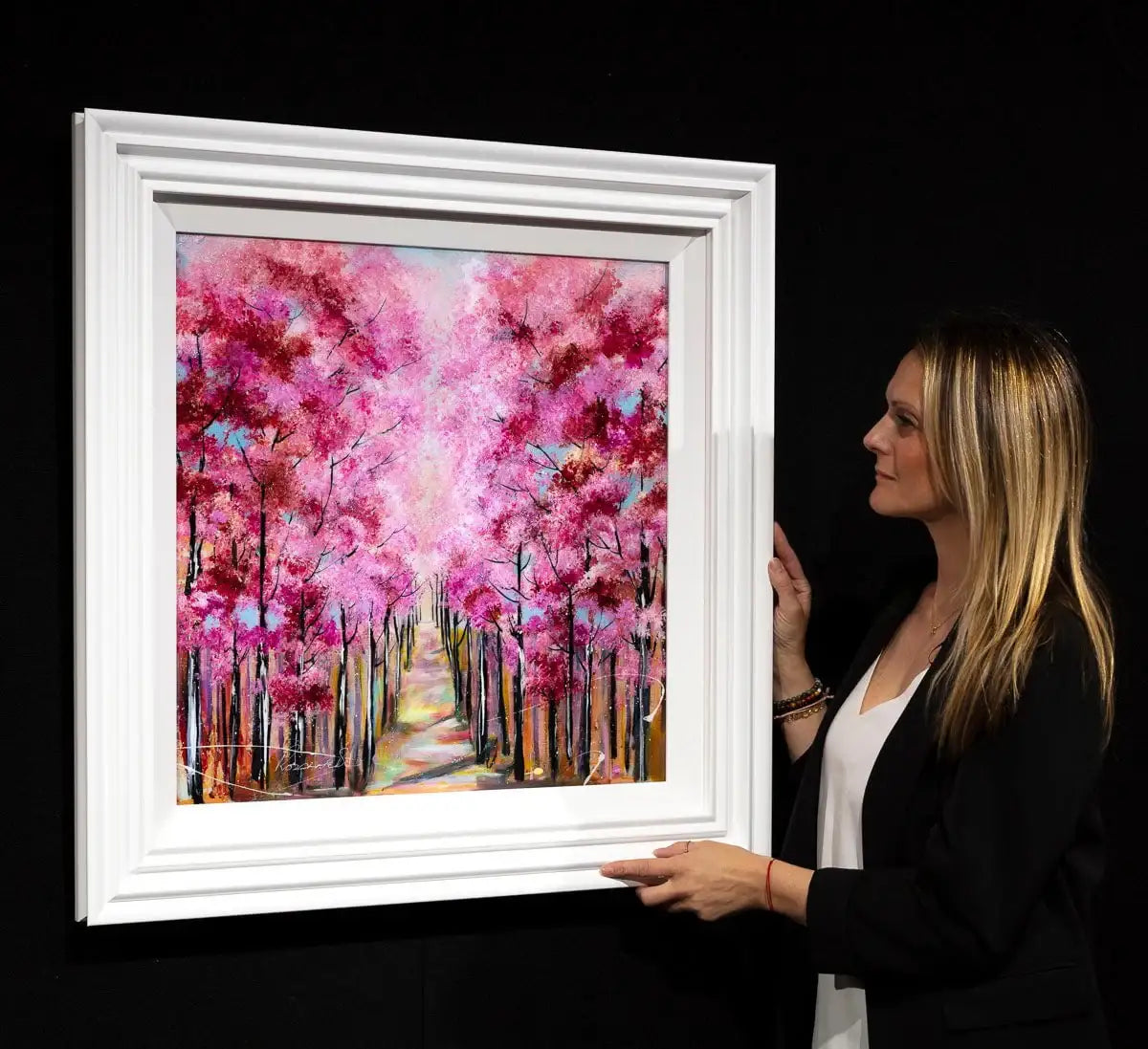 Cherry Blossom Walks - Original - SOLD by artist Rozanne Bell - Wyecliffe Galleries