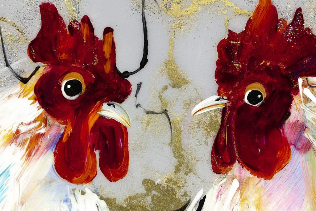 Clucking Away - Original by artist Rozanne Bell - Wyecliffe Galleries