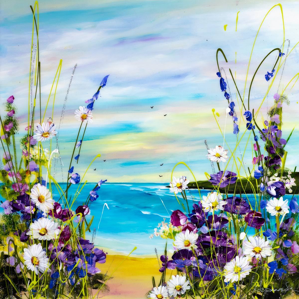 Coastal Blossom - Original - SOLD Rozanne Bell Framed