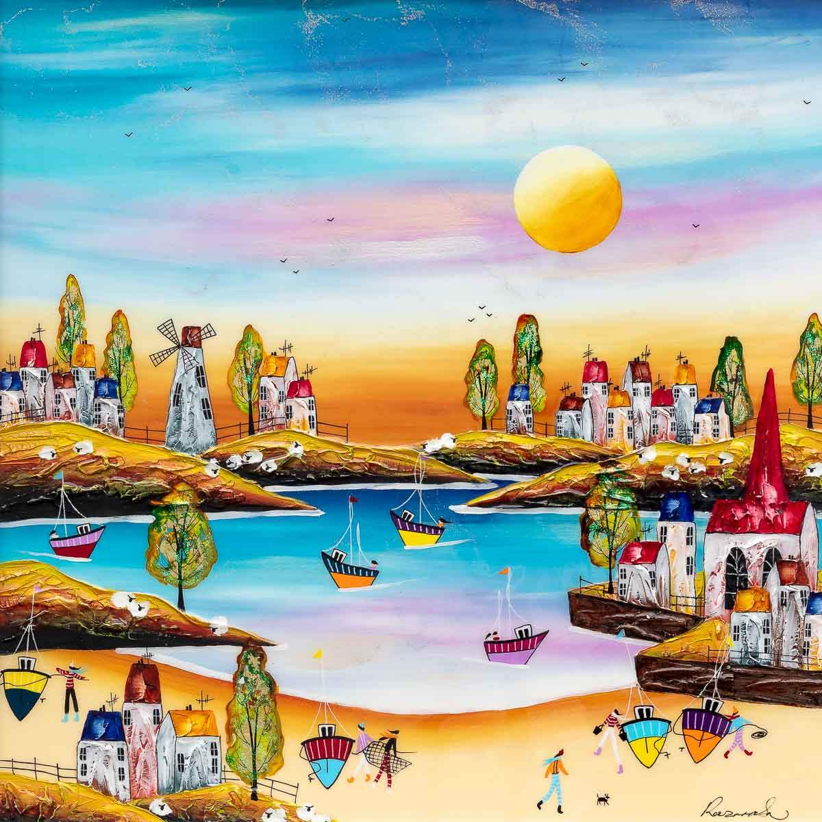 Coastal Evening - Original SOLD by artist Rozanne Bell - Wyecliffe Galleries