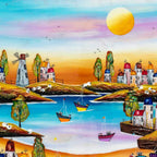 Coastal Evening - Original SOLD by artist Rozanne Bell - Wyecliffe Galleries