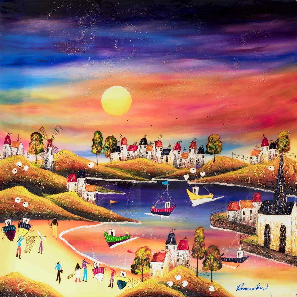 Coastal Sunrise - Original - SOLD by artist Rozanne Bell - Wyecliffe Galleries