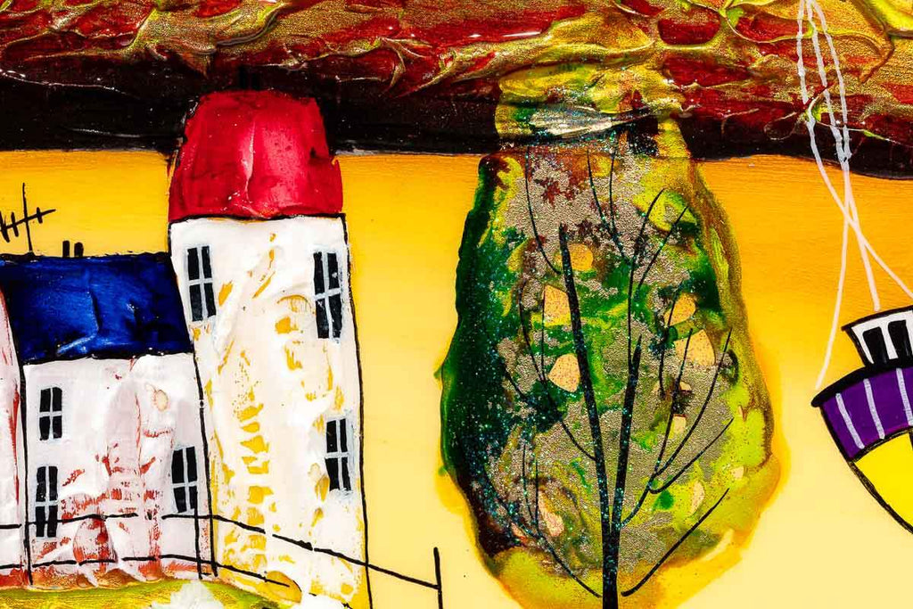 Coastal Village - Original - SOLD by artist Rozanne Bell - Wyecliffe Galleries