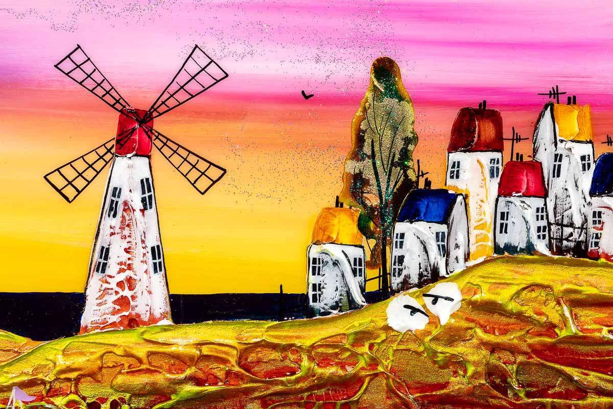 Coastal Village - Original - SOLD by artist Rozanne Bell - Wyecliffe Galleries