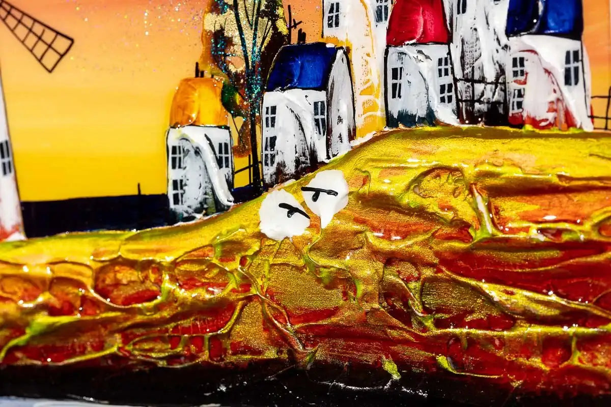 Coastal Village - Original - SOLD by artist Rozanne Bell - Wyecliffe Galleries