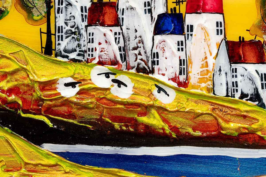 Coastal Village - Original - SOLD by artist Rozanne Bell - Wyecliffe Galleries