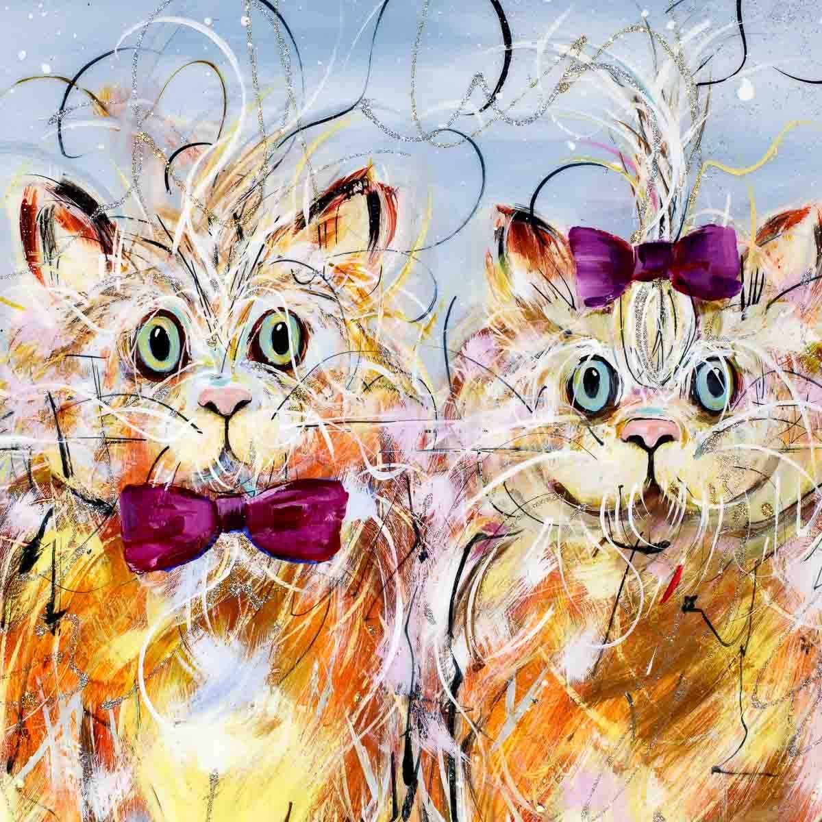 Coby and Cassie - Original - SOLD by artist Rozanne Bell - Wyecliffe Galleries