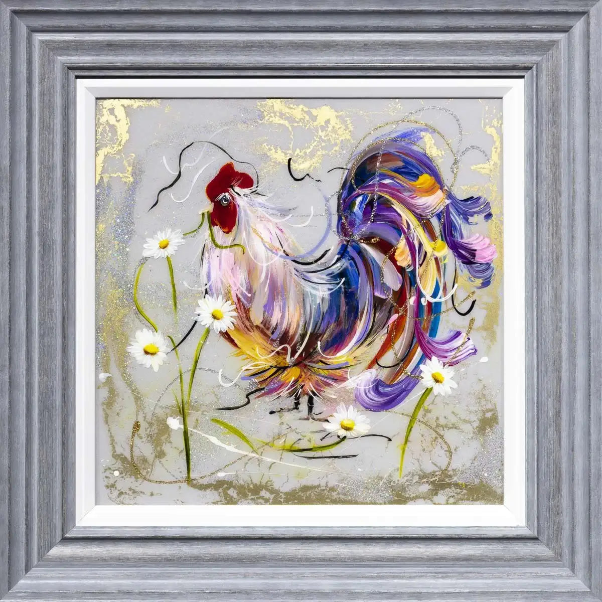 Cock A Doodle Doo - Original SOLD by artist Rozanne Bell - Wyecliffe Galleries