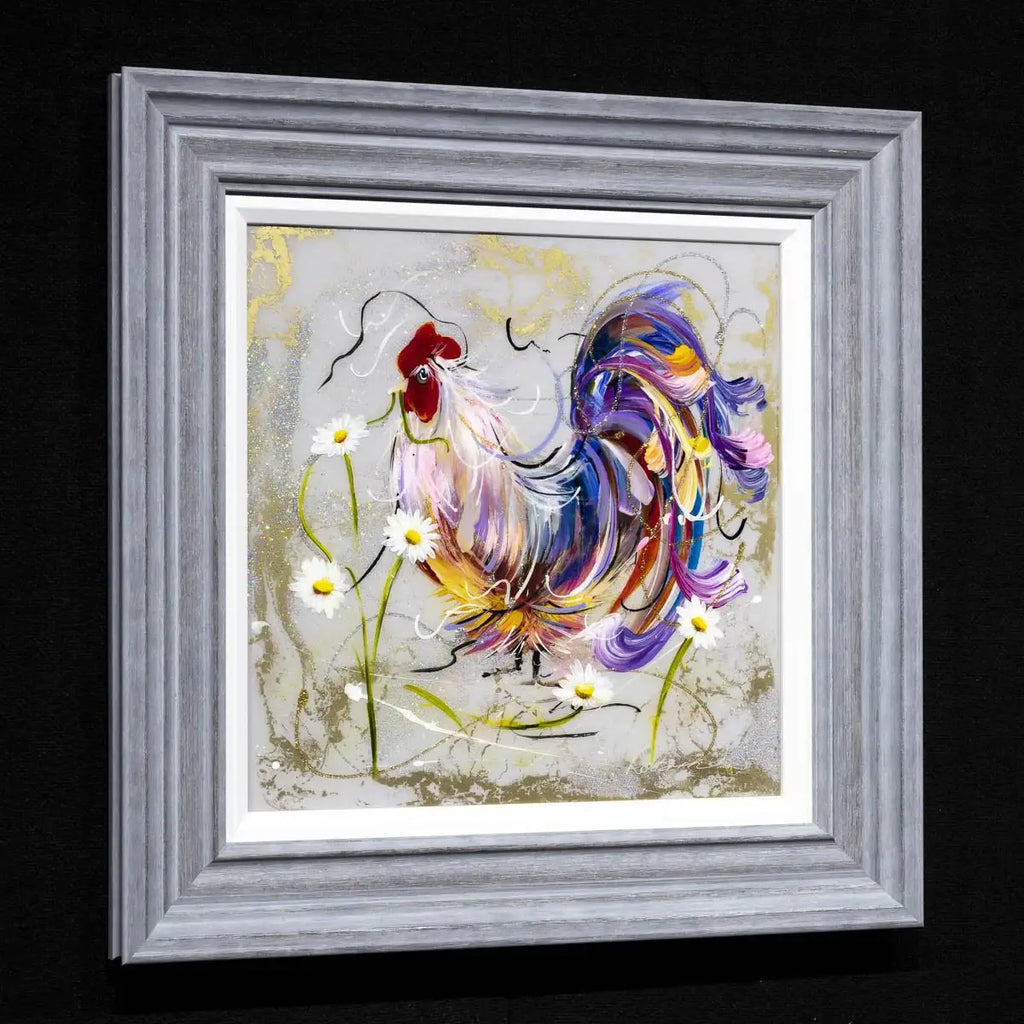 Cock A Doodle Doo - Original SOLD by artist Rozanne Bell - Wyecliffe Galleries