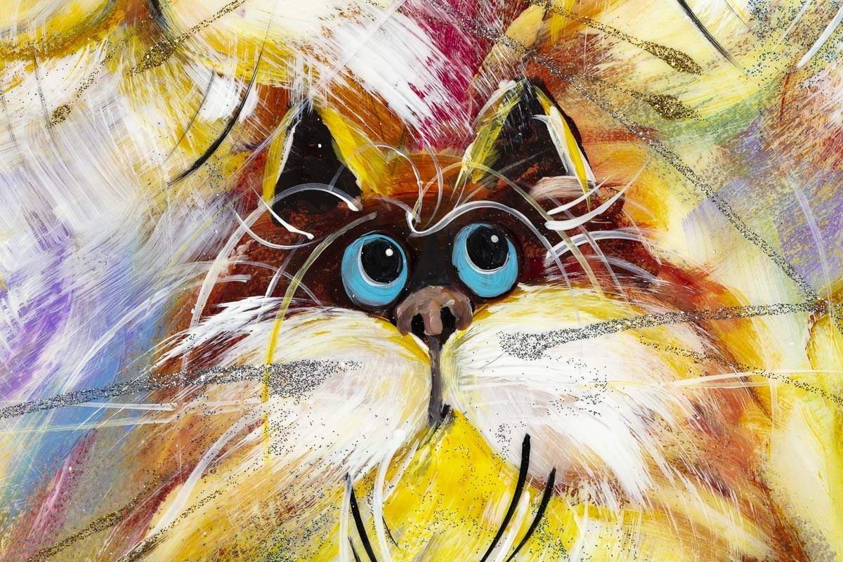 Crazy Cats - Original - SOLD by artist Rozanne Bell - Wyecliffe Galleries