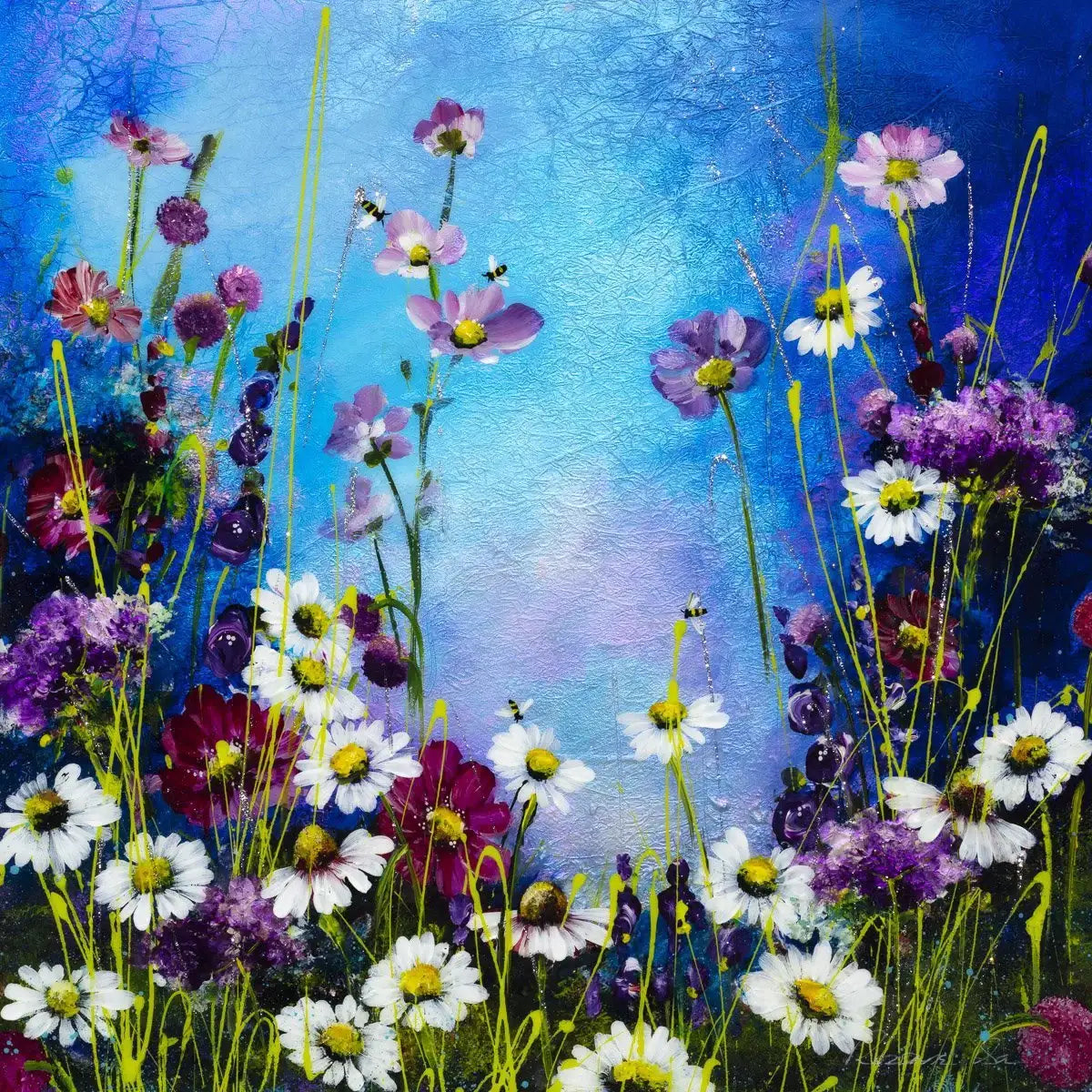 Daisies at Dawn - Original - SOLD by artist Rozanne Bell - Wyecliffe Galleries