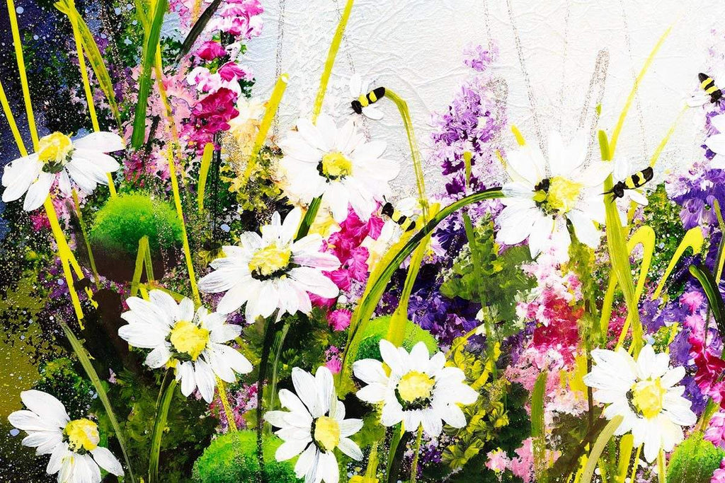 Daisies at Dusk - Original SOLD by artist Rozanne Bell - Wyecliffe Galleries