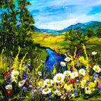 Daisies by the Lake - Original - SOLD by artist Rozanne Bell - Wyecliffe Galleries