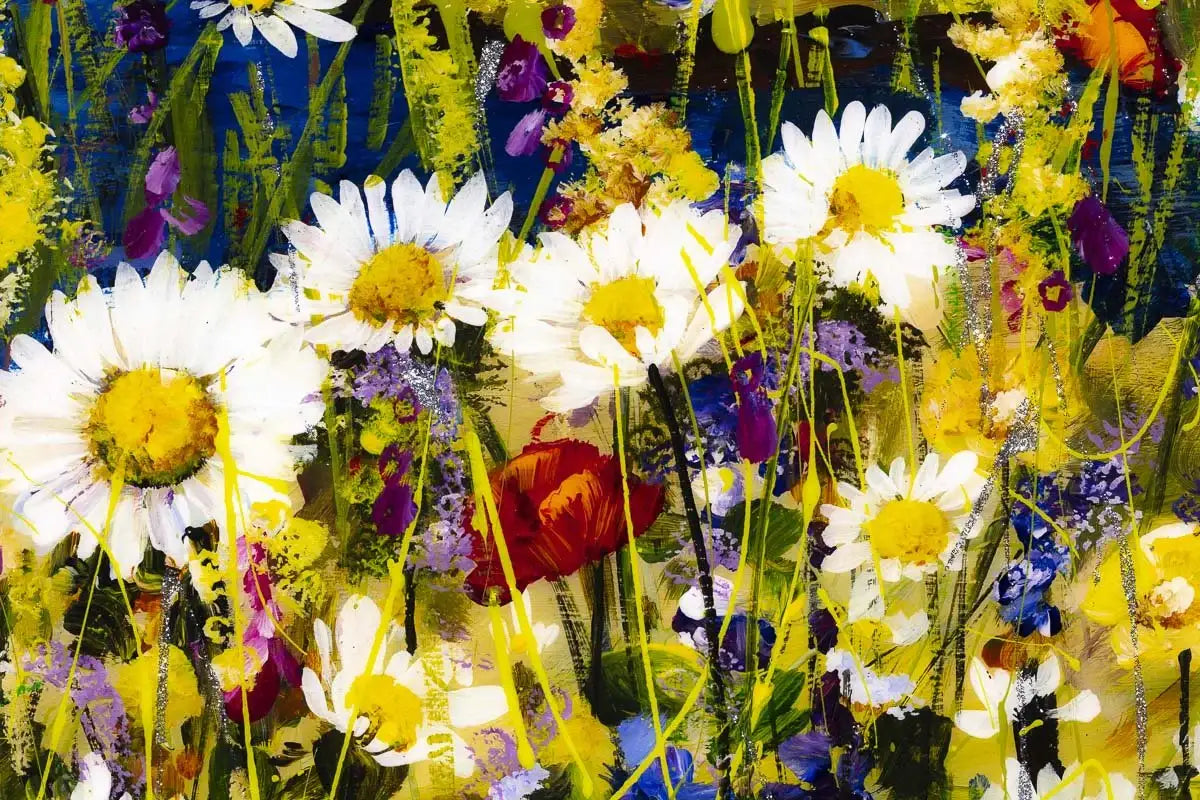 Daisies by the Lake - Original - SOLD by artist Rozanne Bell - Wyecliffe Galleries