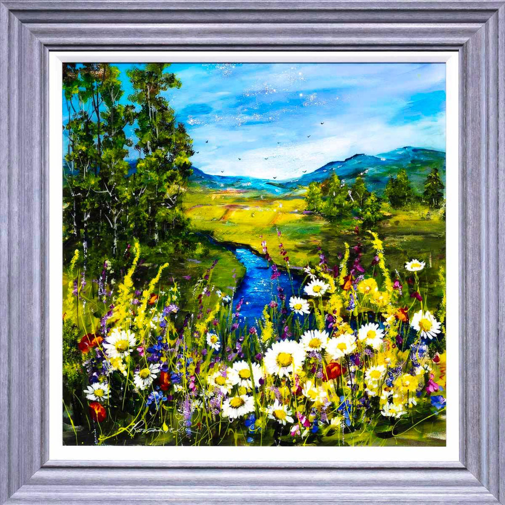 Daisies by the Lake - Original - SOLD by artist Rozanne Bell - Wyecliffe Galleries