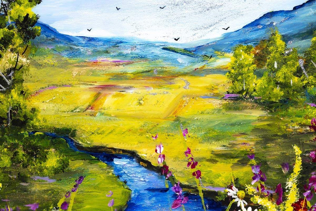 Daisies by the Lake - Original - SOLD by artist Rozanne Bell - Wyecliffe Galleries