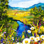 Daisies by the Lake - Original - SOLD by artist Rozanne Bell - Wyecliffe Galleries