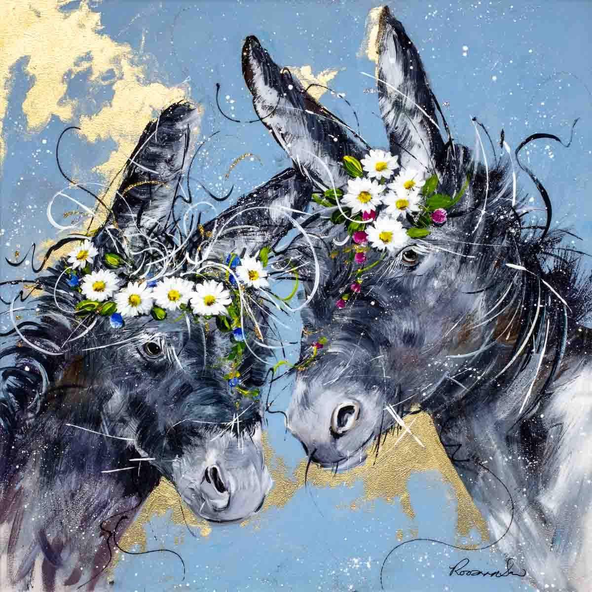 Daisy Duo - Original - SOLD by artist Rozanne Bell - Wyecliffe Galleries