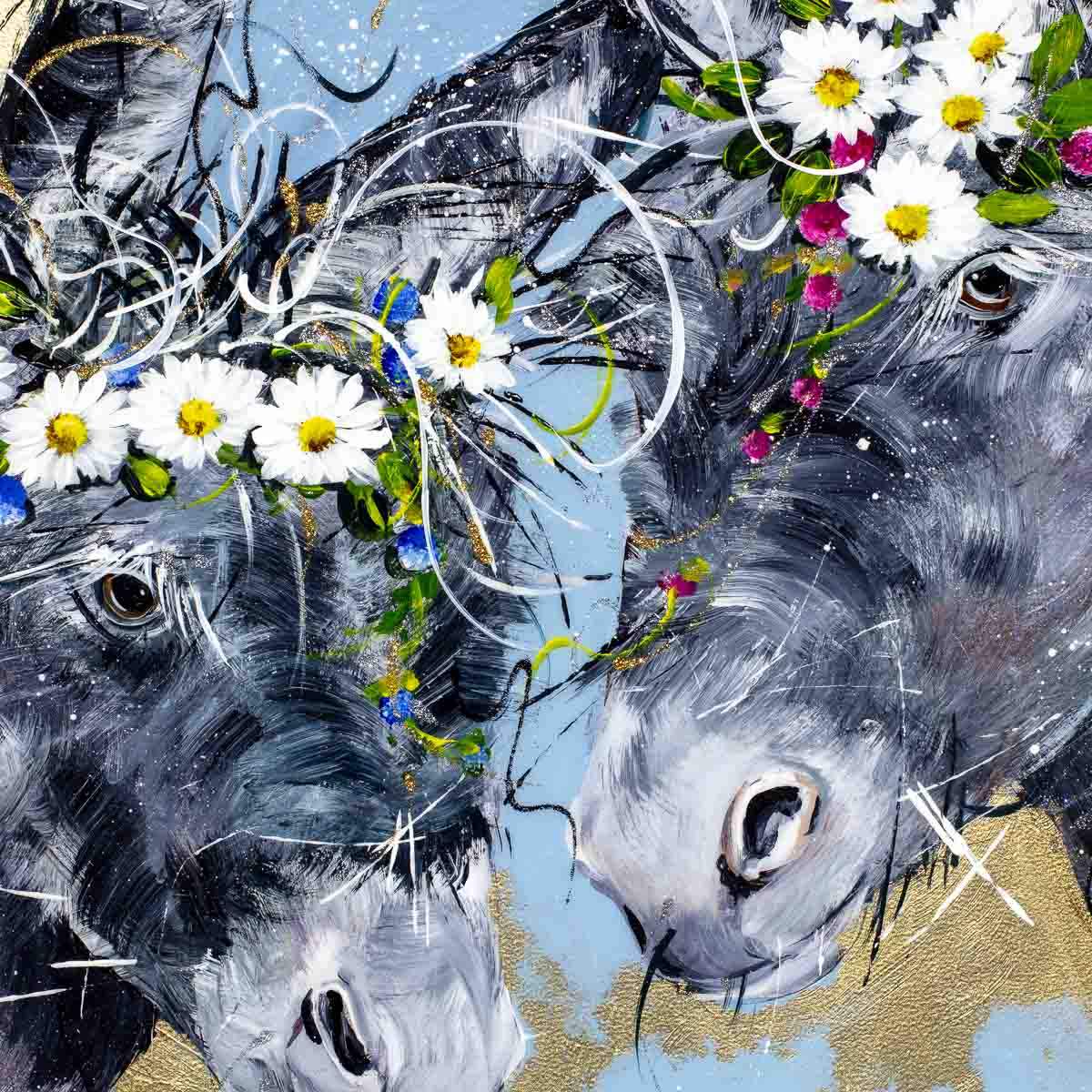 Daisy Duo - Original - SOLD by artist Rozanne Bell - Wyecliffe Galleries