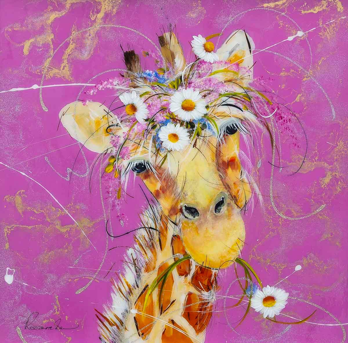 Daisy - Original - SOLD by artist Rozanne Bell - Wyecliffe Galleries