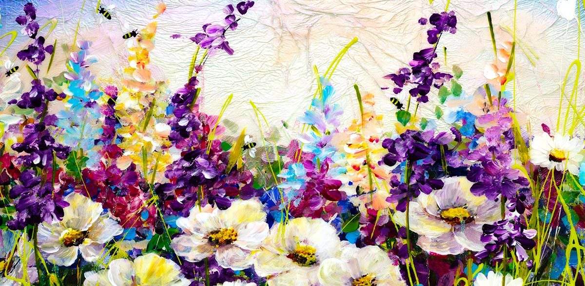 Daisy Path - Original - SOLD by artist Rozanne Bell - Wyecliffe Galleries